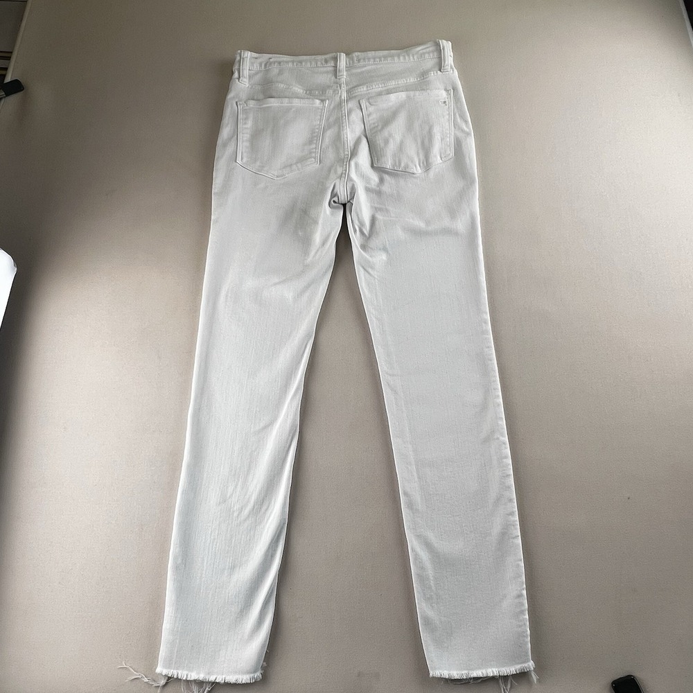 Madewell White High Rise Skinny Jeans Button Fly Raw Hem Womens Size 27 - Picture 4 of 13